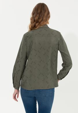 Kadın Haki Uzun Kollu Gömlek - 50253323021