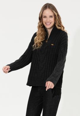 Kadın Antrasit Melanj Kazak - 50253674006