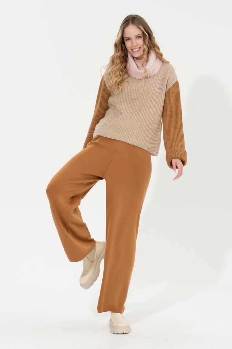 Kadın Taş Melanj Balıkçı Yaka Kazak - 50259105017