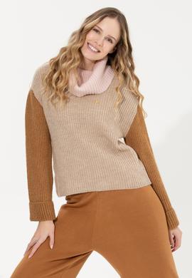 Kadın Taş Melanj Balıkçı Yaka Kazak - 50259105017