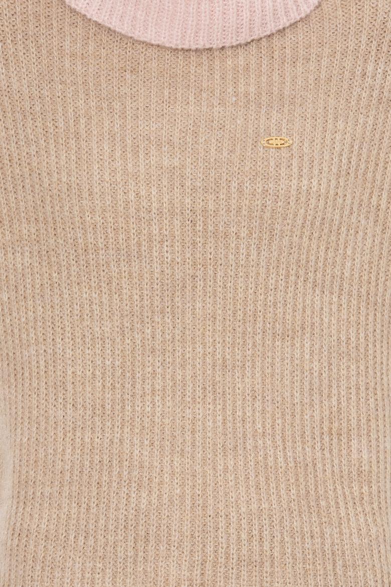 Kadın Taş Melanj Balıkçı Yaka Kazak - 50259105017