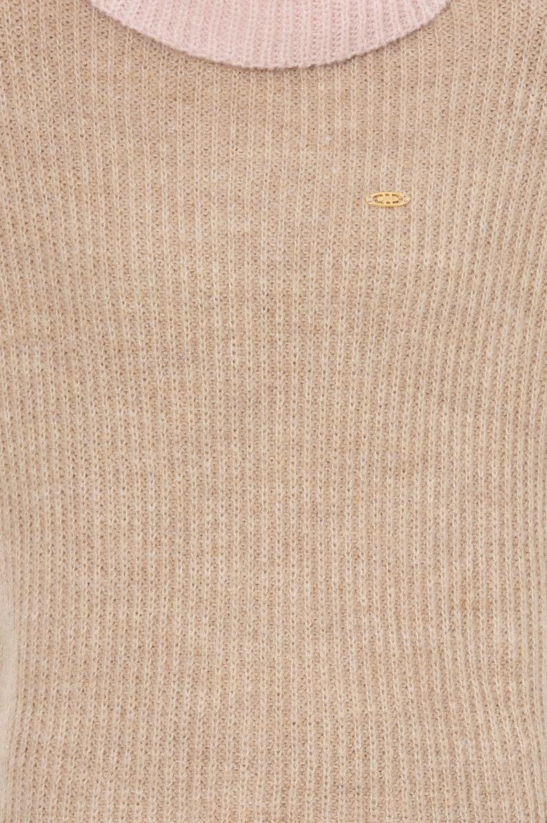 Kadın Taş Melanj Balıkçı Yaka Kazak