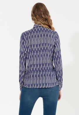 Kadın Mavi Uzun Kollu Gömlek - 50261133003