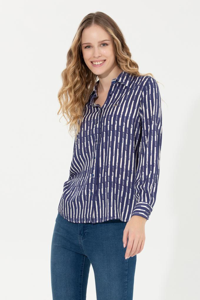 Kadın Mavi Uzun Kollu Gömlek