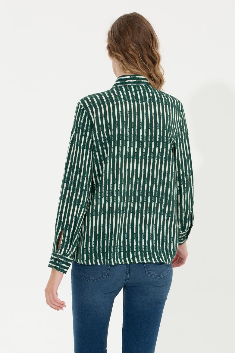 Kadın Yeşil Uzun Kollu Gömlek - 50261133026