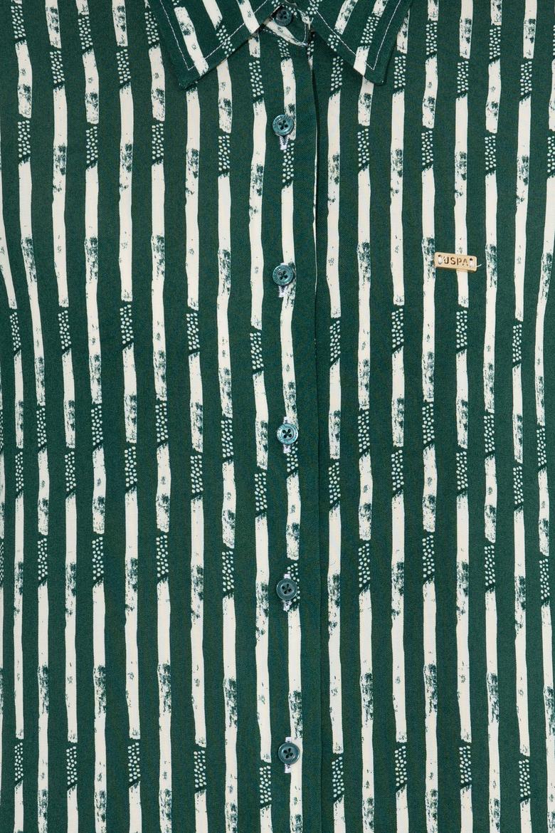 Kadın Yeşil Uzun Kollu Gömlek - 50261133026