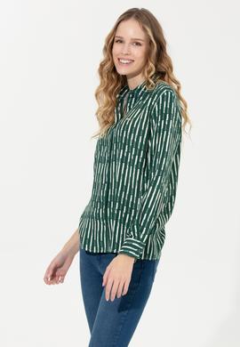 Kadın Yeşil Uzun Kollu Gömlek - 50261133026