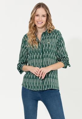 Kadın Yeşil Uzun Kollu Gömlek - 50261133026