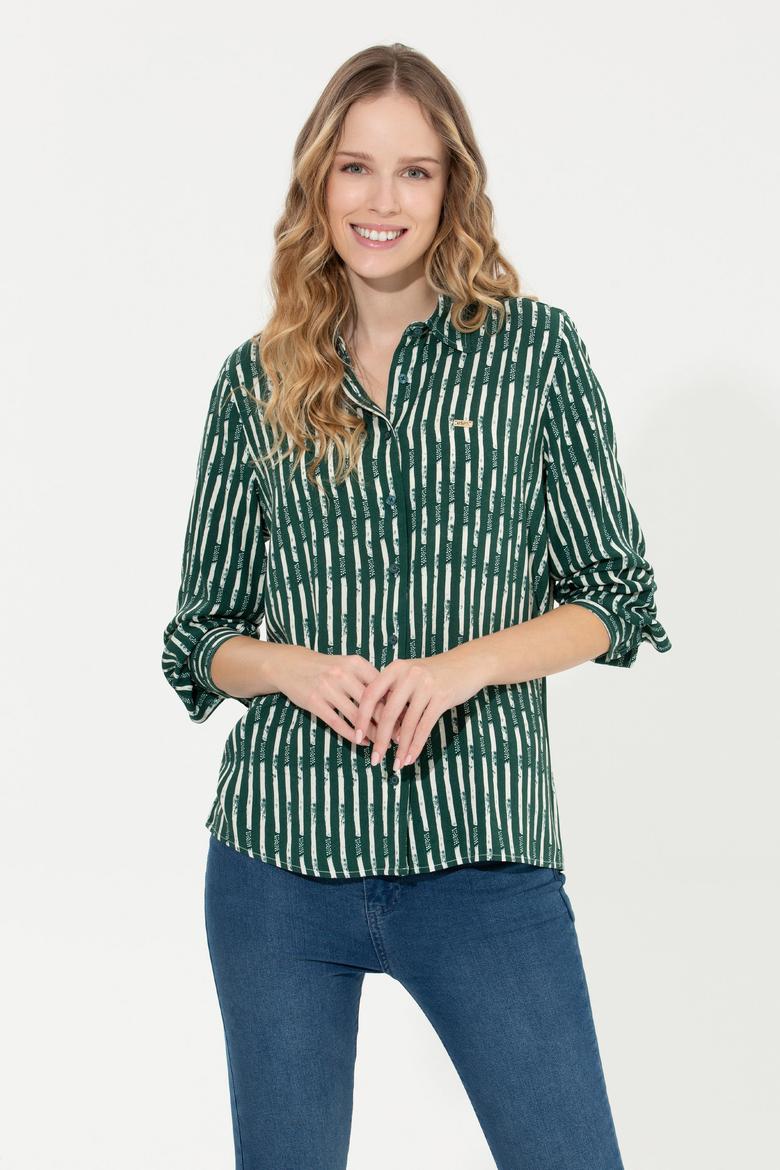 Kadın Yeşil Uzun Kollu Gömlek
