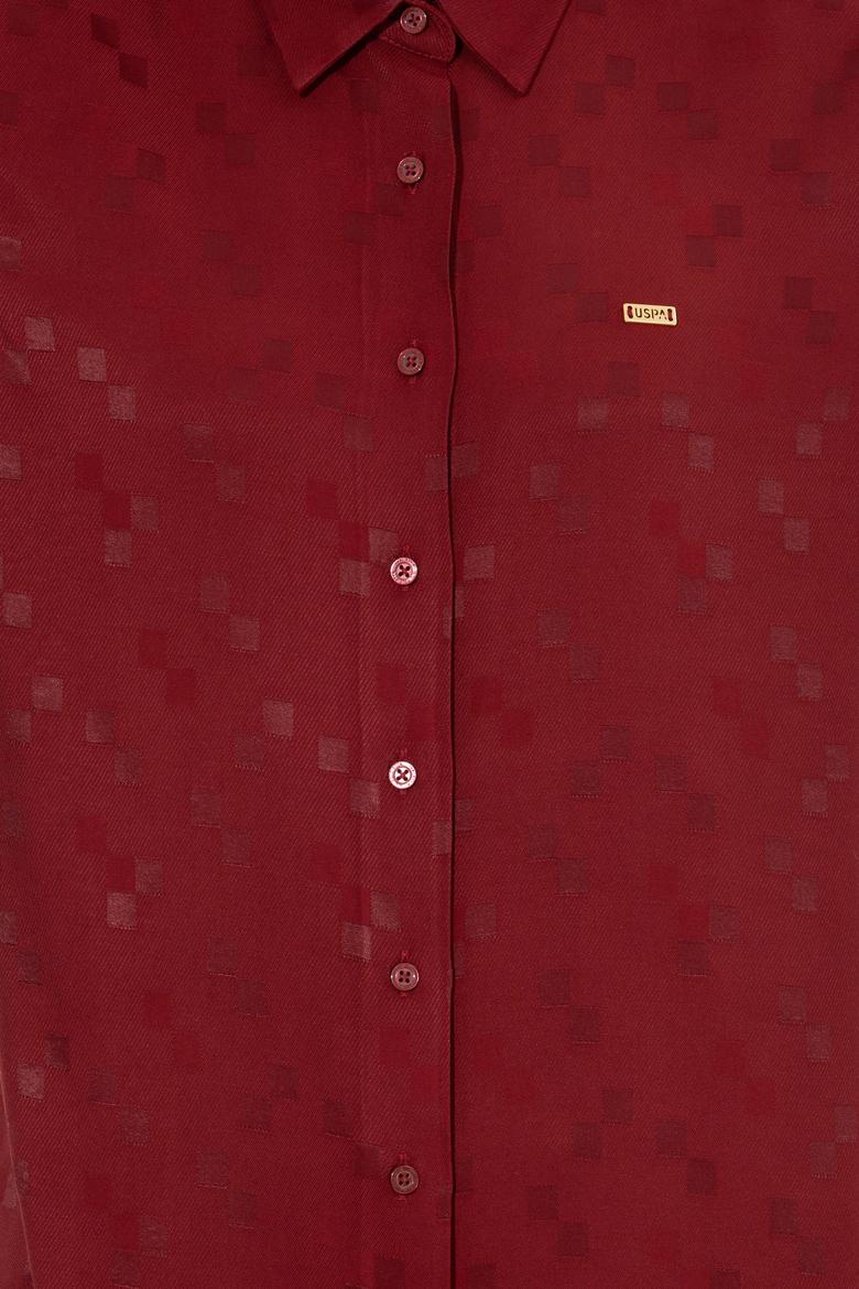 Kadın Vişne Uzun Kollu Gömlek - 50253323012