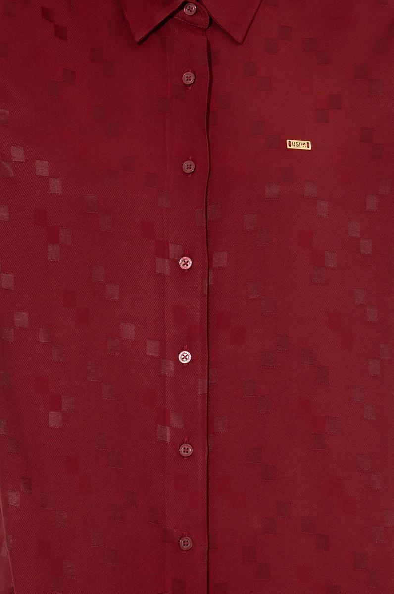 Kadın Vişne Uzun Kollu Gömlek