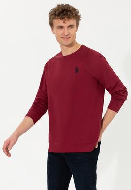 Erkek Vişne Bisiklet Yaka Basic Sweatshirt - 50257289040