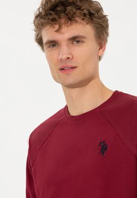 Erkek Vişne Bisiklet Yaka Basic Sweatshirt - 50257289040