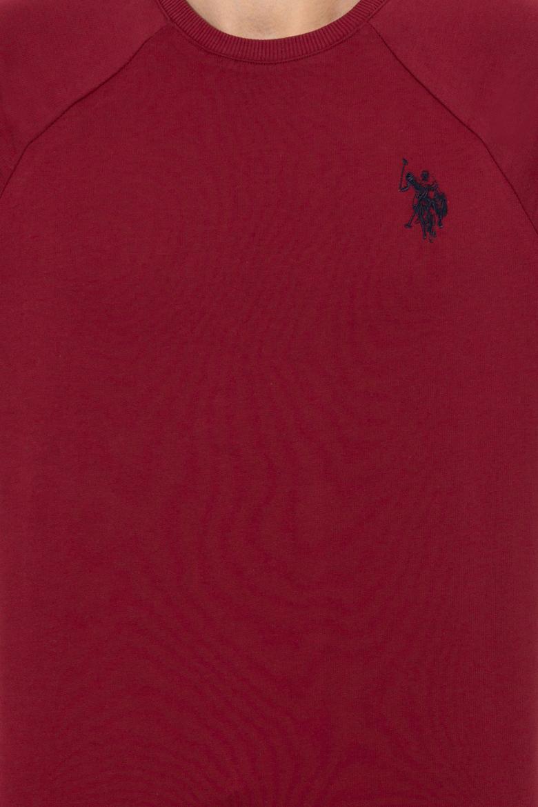 Erkek Vişne Bisiklet Yaka Basic Sweatshirt - 50257289040