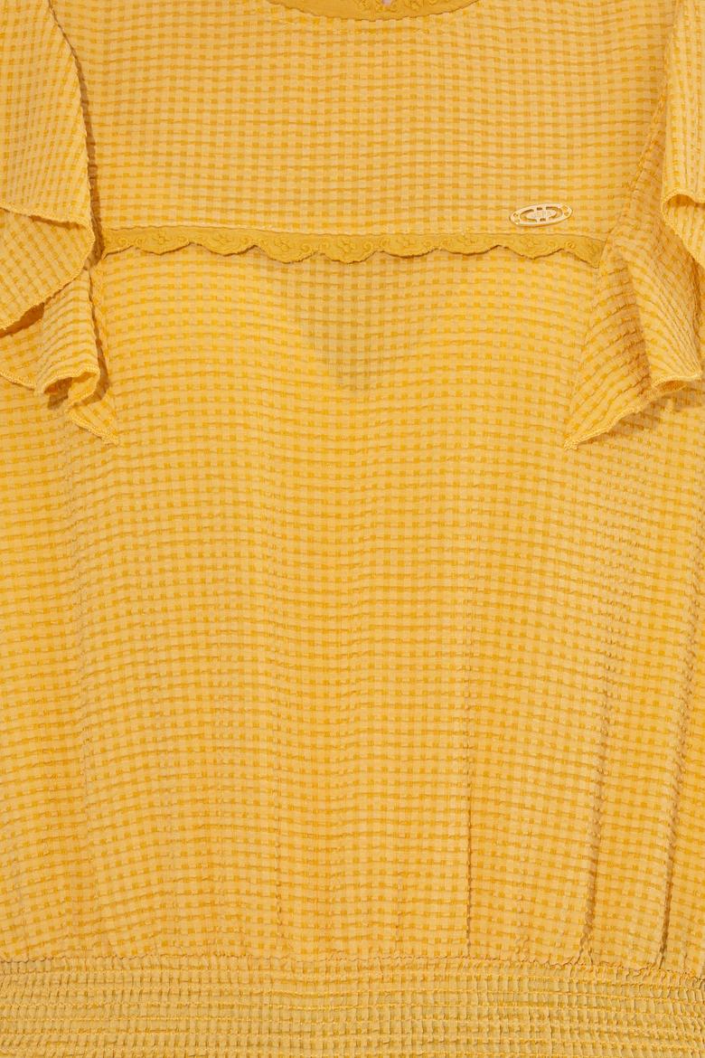 Kadın Safran Uzun Kollu Gömlek - 50254894012