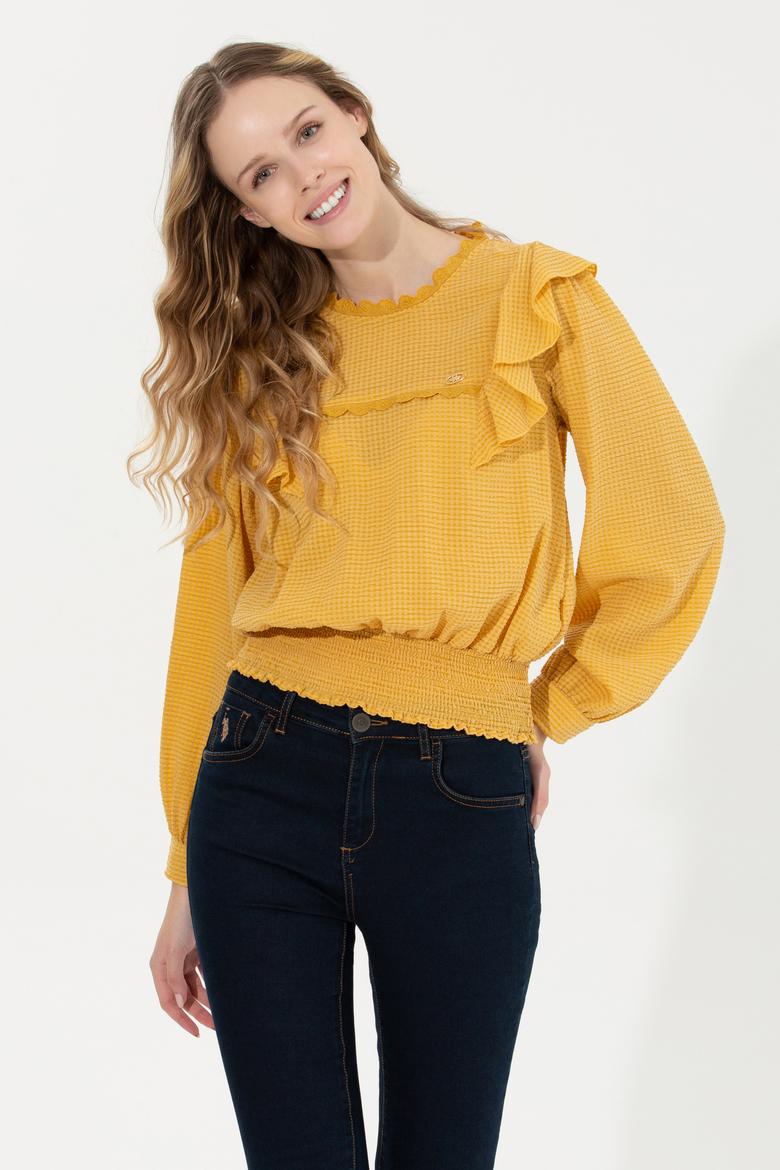 Kadın Safran Uzun Kollu Gömlek