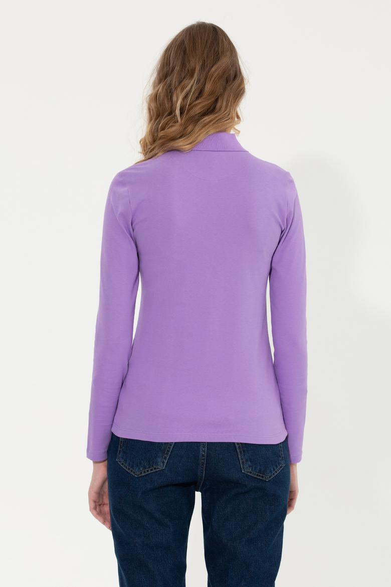 Kadın Lila Basic Sweatshirt - 50256259110
