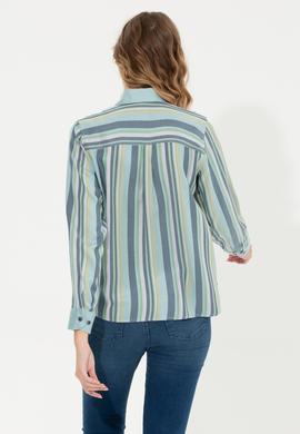 Kadın Lacivert Uzun Kollu Gömlek - 50255035004