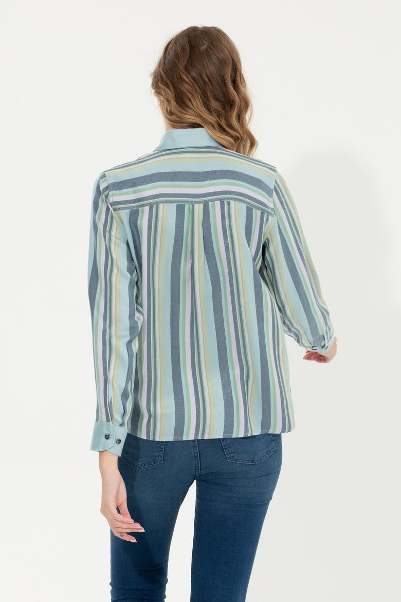 Kadın Lacivert Uzun Kollu Gömlek - 50255035004