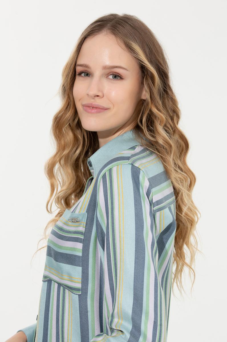 Kadın Lacivert Uzun Kollu Gömlek