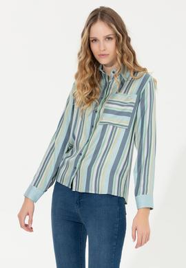 Kadın Lacivert Uzun Kollu Gömlek - 50255035004