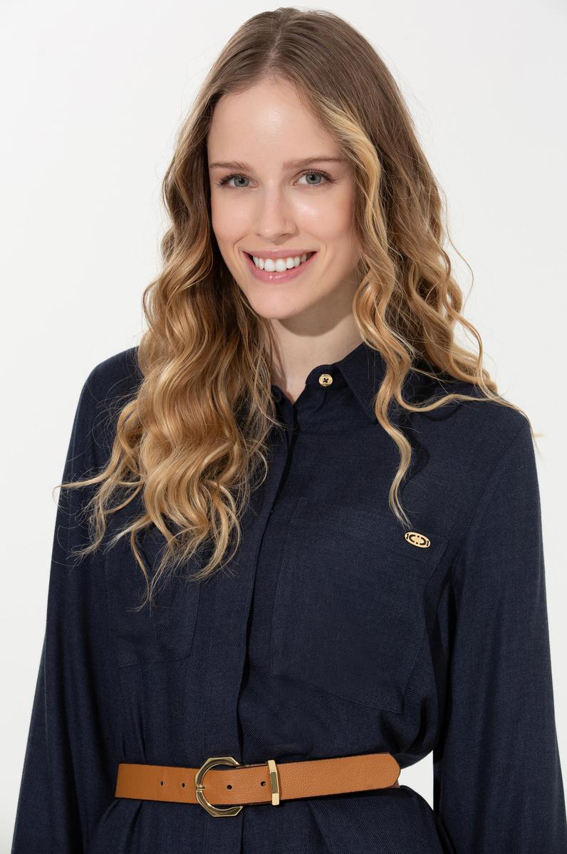 Kadın Lacivert Dokuma Elbise