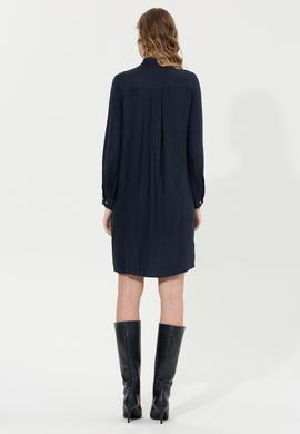 Kadın Lacivert Dokuma Elbise - 50256634003