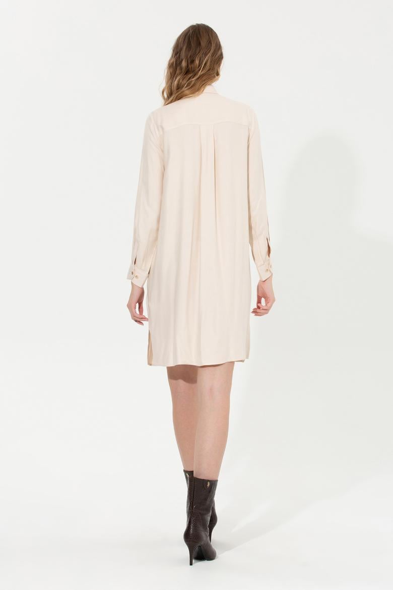 Kadın Krem Dokuma Elbise - 50256634023