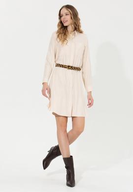 Kadın Krem Dokuma Elbise - 50256634023