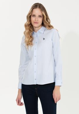 Kadın Açık Mavi Uzun Kollu Basic Gömlek - 50261431013
