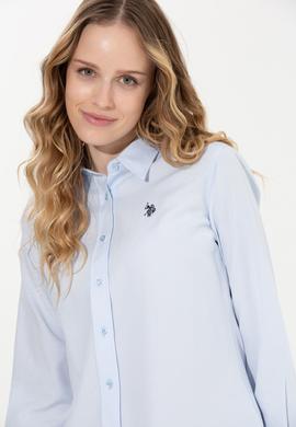 Kadın Açık Mavi Uzun Kollu Basic Gömlek - 50261431013