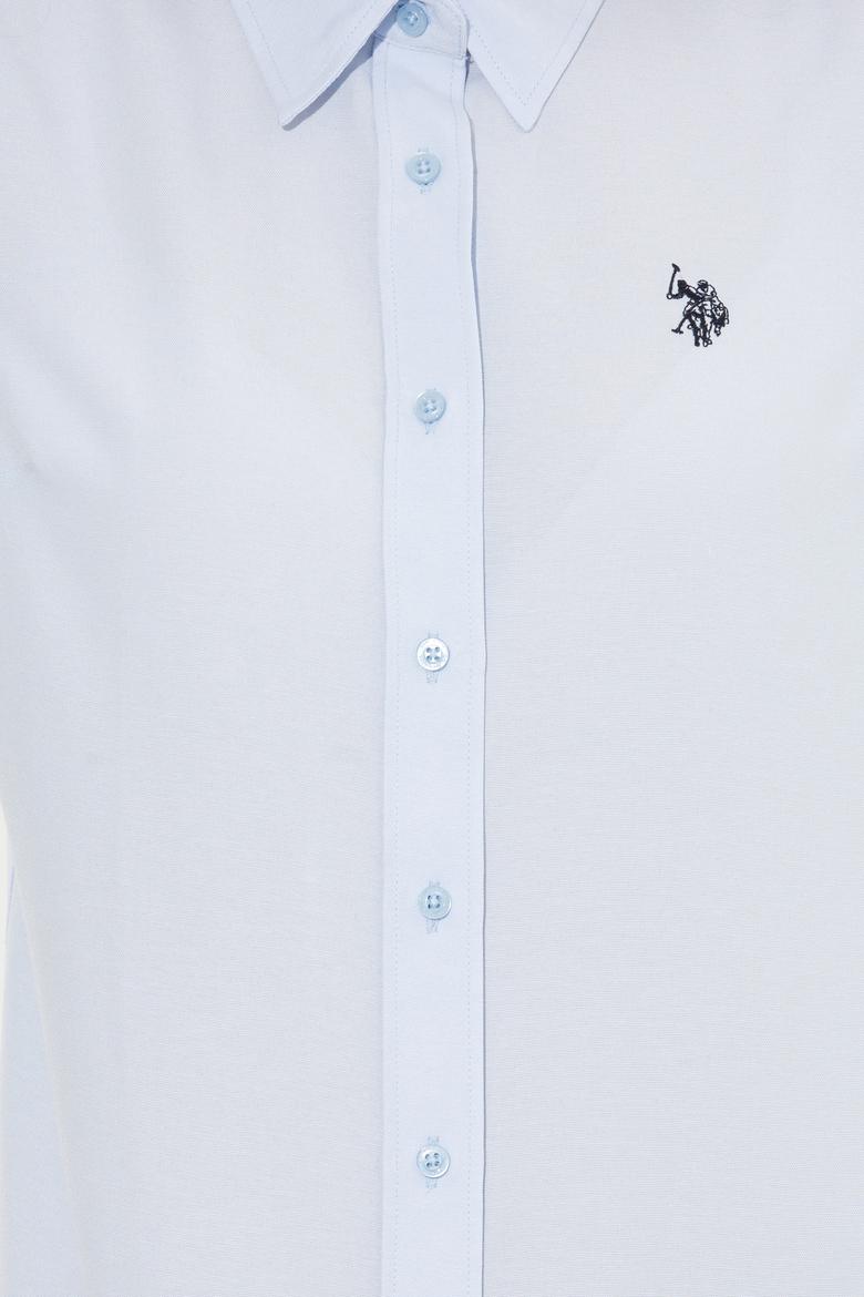 Kadın Açık Mavi Uzun Kollu Basic Gömlek - 50261431013