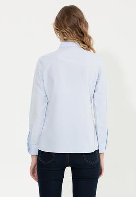 Kadın Açık Mavi Uzun Kollu Basic Gömlek - 50261431013