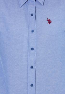 Kadın Saks Uzun Kollu Basic Gömlek - 50261431035