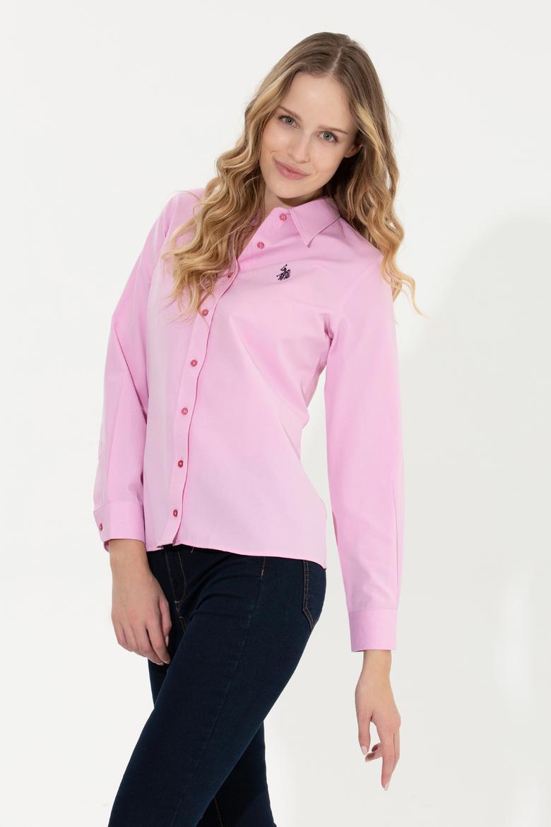 Kadın Pembe Uzun Kollu Basic Gömlek - 50261431051