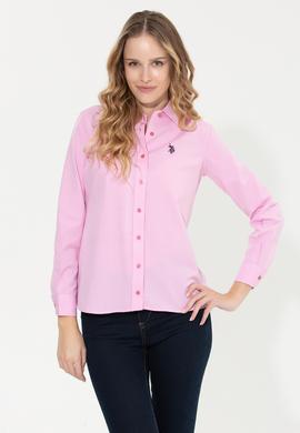 Kadın Pembe Uzun Kollu Basic Gömlek - 50261431051