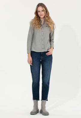 Kadın Antrasit Gömlek Uzunkol Basic - 50261431086