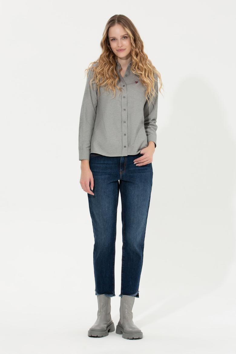Kadın Antrasit Gömlek Uzunkol Basic - 50261431086