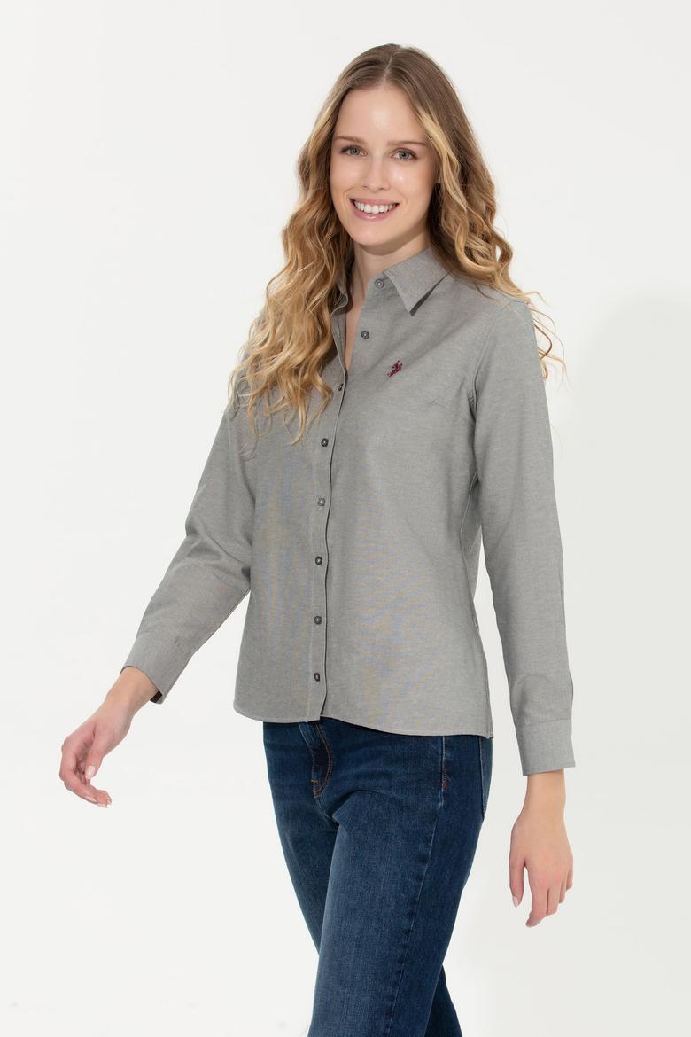 Kadın Antrasit Gömlek Uzunkol Basic - 50261431086