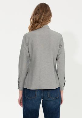 Kadın Antrasit Gömlek Uzunkol Basic - 50261431086