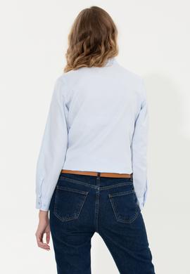 Kadın Açık Mavi Uzun Kollu Basic Gömlek - 50262490010