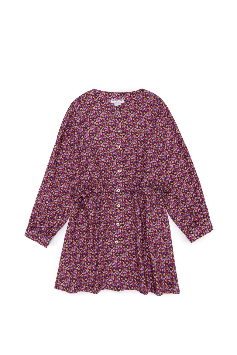 Kız Çocuk Lacivert Dokuma Elbise