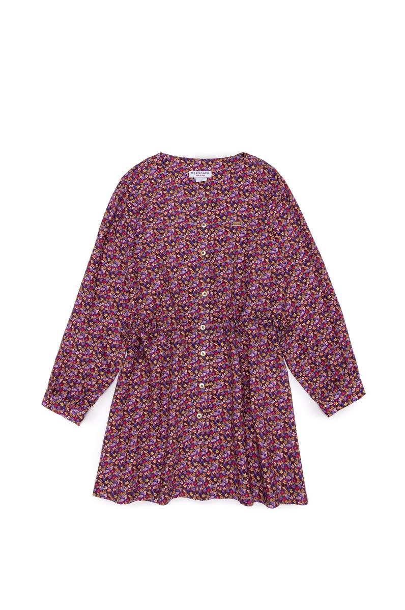 Kız Çocuk Lacivert Dokuma Elbise