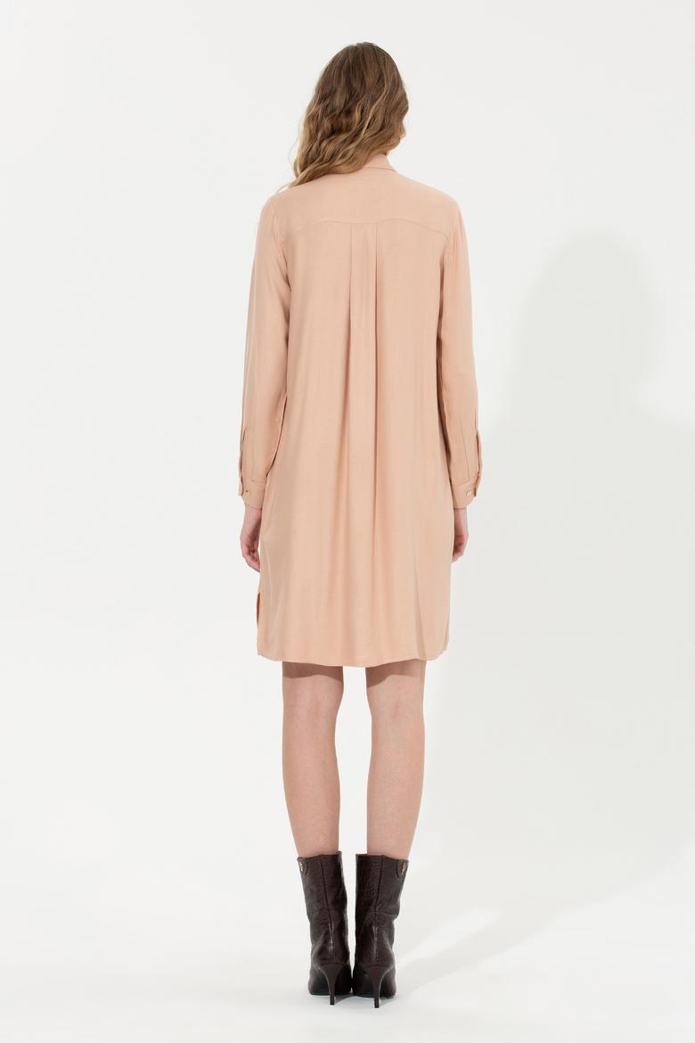 Kadın Pudra Dokuma Elbise - 50256634011