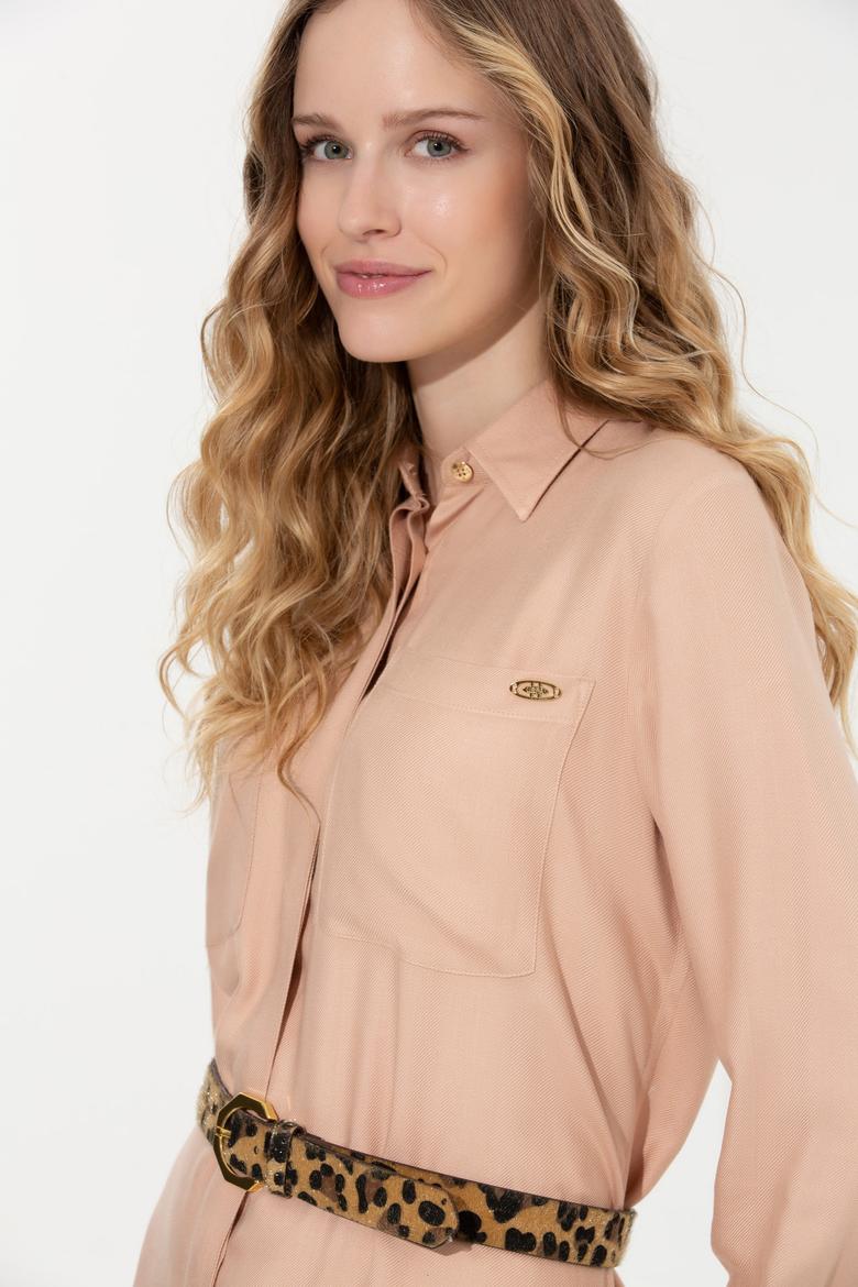 Kadın Pudra Dokuma Elbise - 50256634011