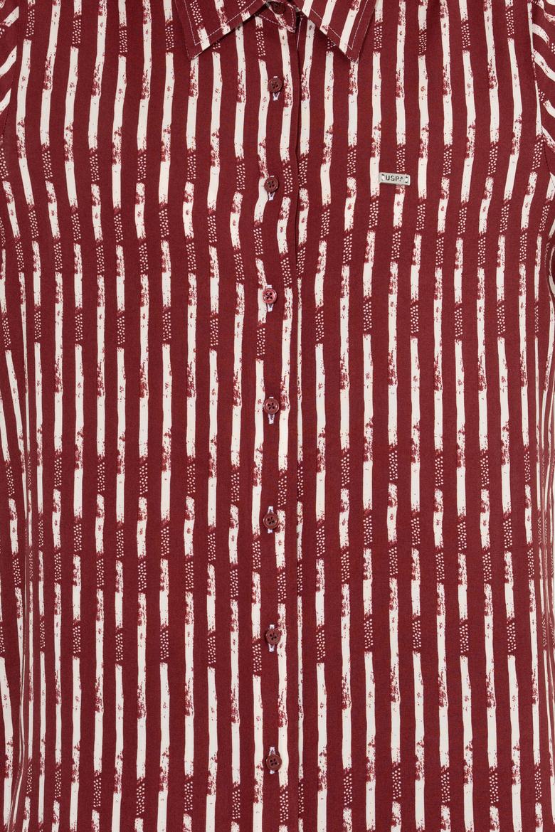 Kadın Vişne Uzun Kollu Gömlek - 50261133018