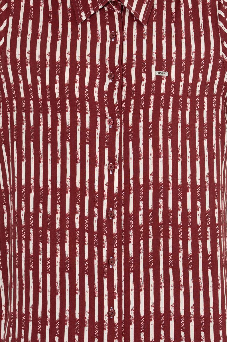 Kadın Vişne Uzun Kollu Gömlek