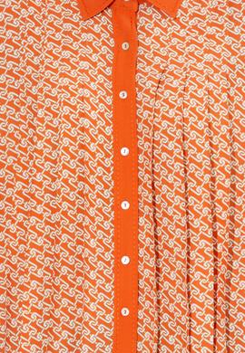 Kadın Kiremit Uzun Kollu Gömlek - 50255291005