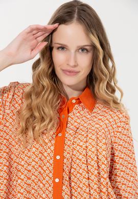 Kadın Kiremit Uzun Kollu Gömlek - 50255291005