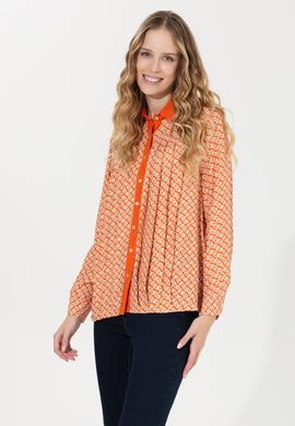 Kadın Kiremit Uzun Kollu Gömlek - 50255291005